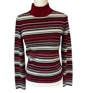 VTG JONES NEW YORK COUNTRY Sweater Size S 100% Merino Wool Mock Neck
